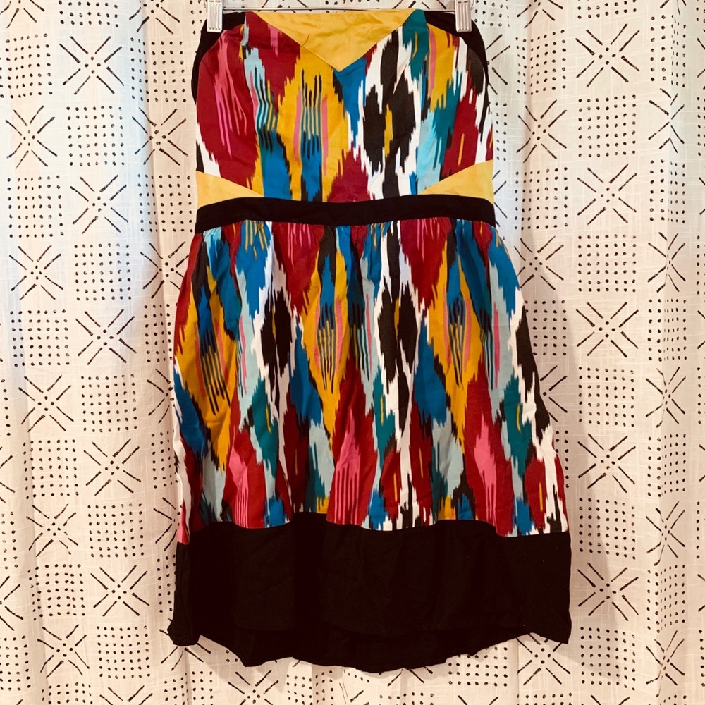 Silence & Noise Boho Strapless Mini Dress
